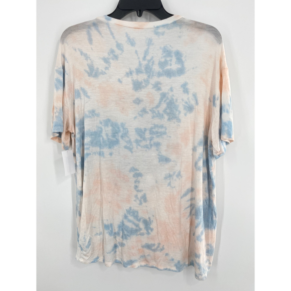 Wst Cst NWT Lightning Tiger Tie Dye Short Sleeve Crew Neck Tee Blue Pink Lrg New - Picture 3 of 7
